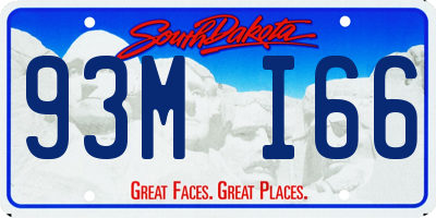 SD license plate 93MI66