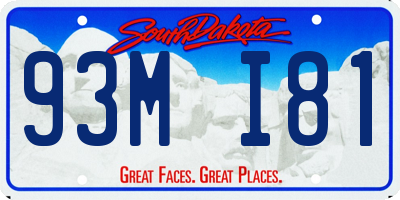 SD license plate 93MI81