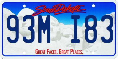 SD license plate 93MI83