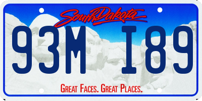 SD license plate 93MI89