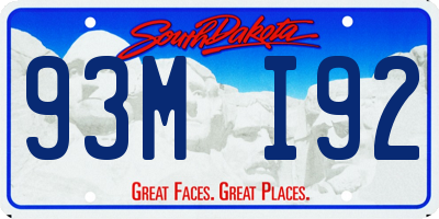SD license plate 93MI92
