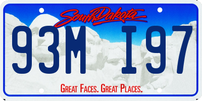 SD license plate 93MI97