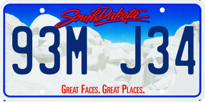 SD license plate 93MJ34