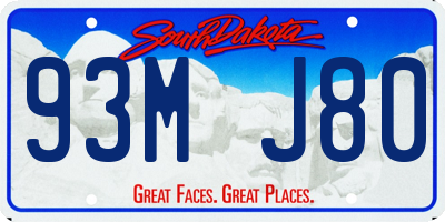 SD license plate 93MJ80