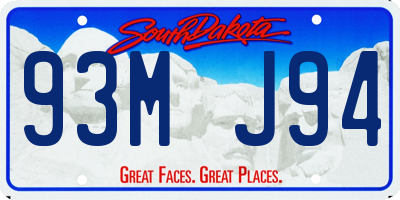 SD license plate 93MJ94