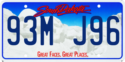 SD license plate 93MJ96