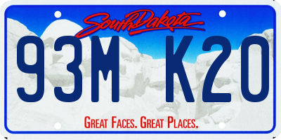 SD license plate 93MK20