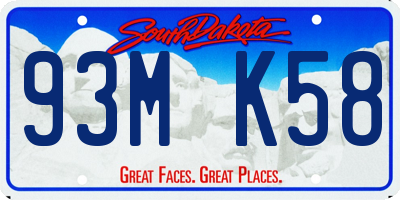 SD license plate 93MK58