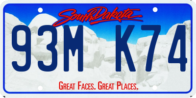 SD license plate 93MK74