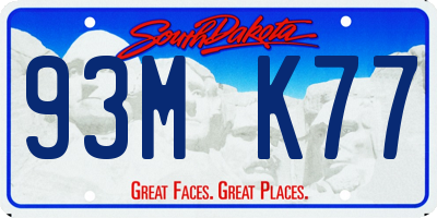 SD license plate 93MK77