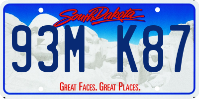 SD license plate 93MK87