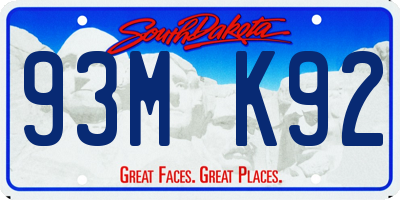 SD license plate 93MK92