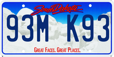 SD license plate 93MK93