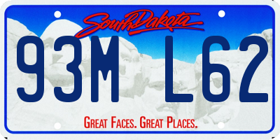 SD license plate 93ML62