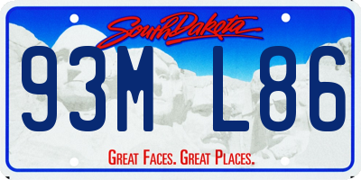 SD license plate 93ML86