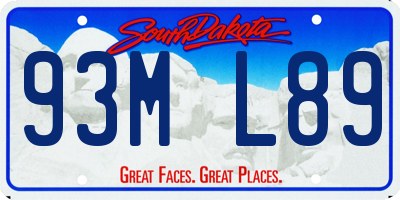 SD license plate 93ML89