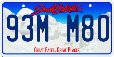 SD license plate 93MM80