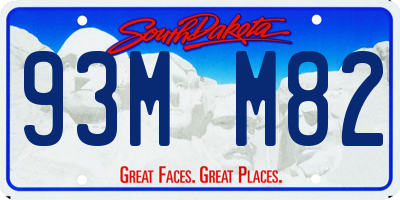 SD license plate 93MM82