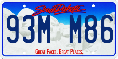 SD license plate 93MM86
