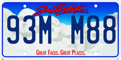 SD license plate 93MM88