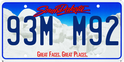 SD license plate 93MM92