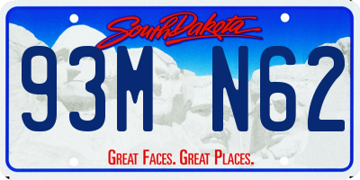 SD license plate 93MN62