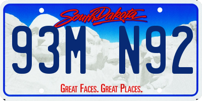 SD license plate 93MN92