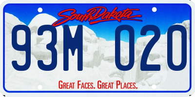 SD license plate 93MO20