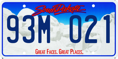 SD license plate 93MO21