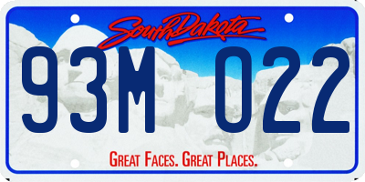 SD license plate 93MO22