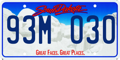 SD license plate 93MO30
