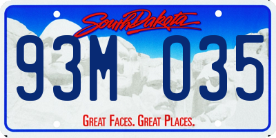 SD license plate 93MO35