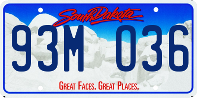SD license plate 93MO36