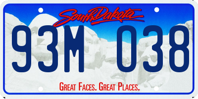 SD license plate 93MO38