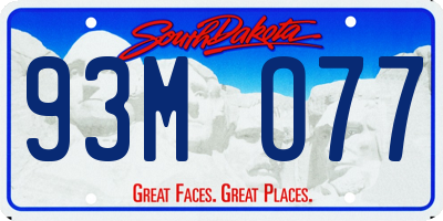 SD license plate 93MO77