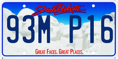 SD license plate 93MP16
