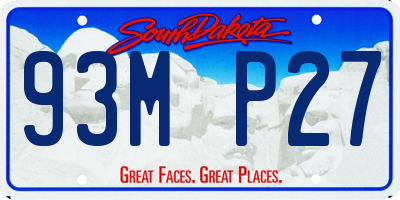 SD license plate 93MP27