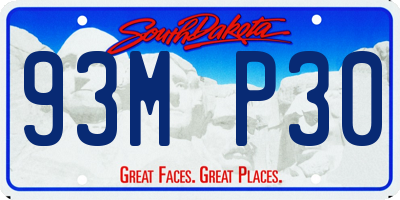 SD license plate 93MP30