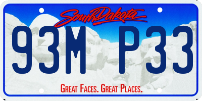 SD license plate 93MP33