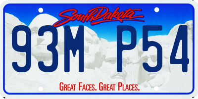SD license plate 93MP54