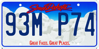 SD license plate 93MP74