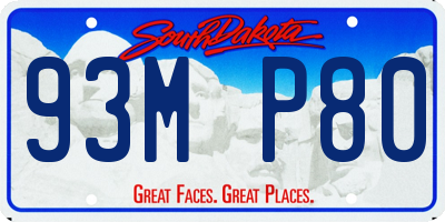 SD license plate 93MP80