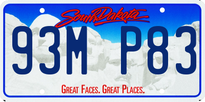SD license plate 93MP83