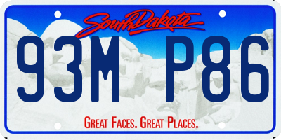 SD license plate 93MP86