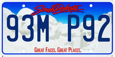 SD license plate 93MP92