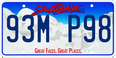 SD license plate 93MP98