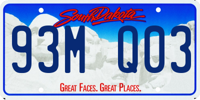 SD license plate 93MQ03