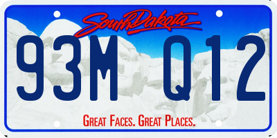SD license plate 93MQ12