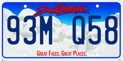 SD license plate 93MQ58