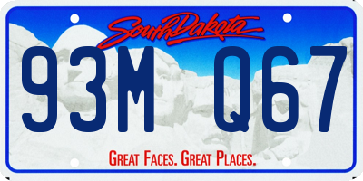 SD license plate 93MQ67